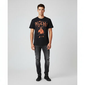 Men's Hardy Psycho Graphic Tee M Black Orange Short Sleeve